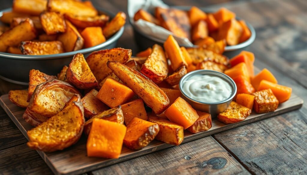 crispy potato and sweet potato dishes crispy potato and sweet potato dishes