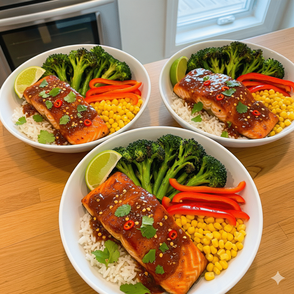 Spicy Chipotle Honey Salmon Bowls Spicy Chipotle Honey Salmon Bowls