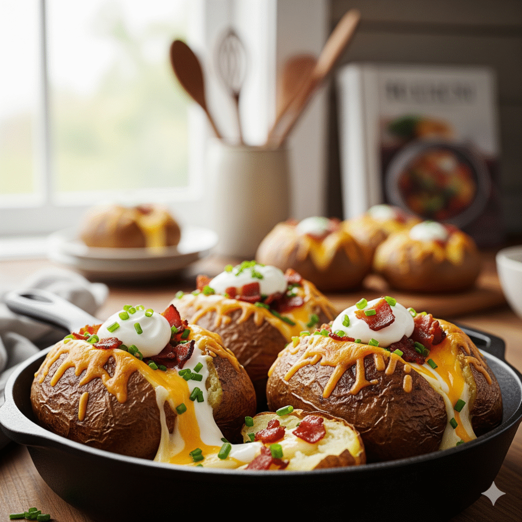 Cheesy Baked Potatoes Recipe 