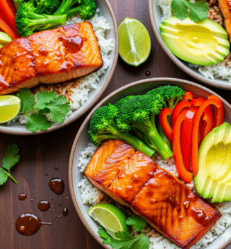 Spicy Chipotle Honey Salmon Bowls
