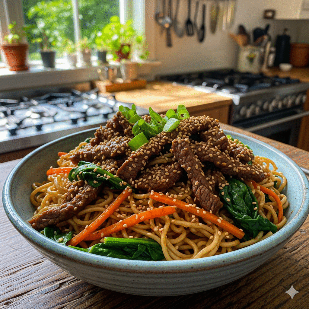 Korean Beef Sesame Noodles