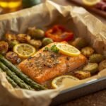 Lemon Garlic Salmon Tray Bake