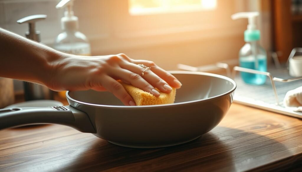ceramic frying pan cleaning