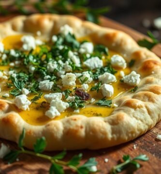 Feta Spring Flatbreads dish