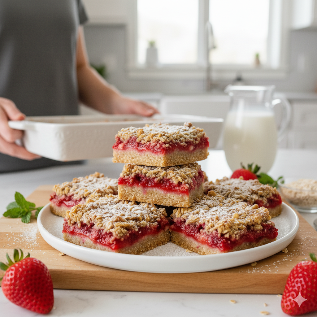 Strawberry Crisp Bars